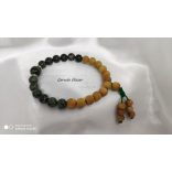 Hála ásvány karkötő – Kambaba Jáspis nemes szantálfa  gyöngyökkel Uniszex