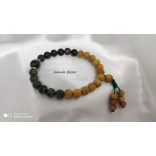 Hála ásvány karkötő – Kambaba Jáspis nemes szantálfa  gyöngyökkel Uniszex