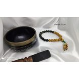 Hála ásvány karkötő – Kambaba Jáspis nemes szantálfa  gyöngyökkel Uniszex