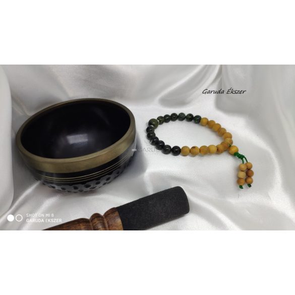 Hála ásvány karkötő – Kambaba Jáspis nemes szantálfa  gyöngyökkel Uniszex