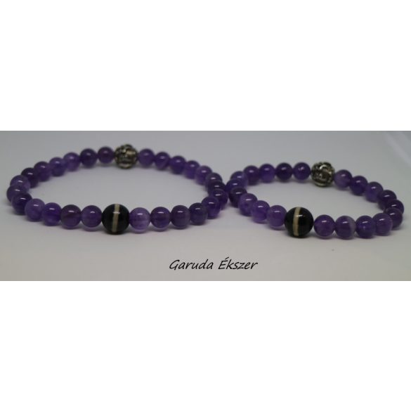 Tibeti gyógyító energia Dzi ásvány karkötő Férfi 