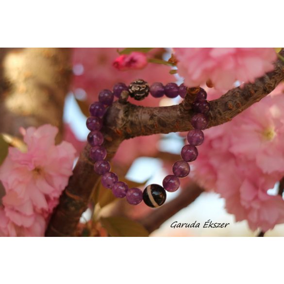 Tibeti gyógyító energia Dzi ásvány karkötő Férfi 