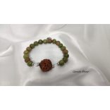 Garuda Áldás és Felszabadulás   Unakit ,  5 mukhi rudraksha ásvány karkötő.  