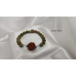 Garuda Áldás és Felszabadulás   Unakit ,  5 mukhi rudraksha ásvány karkötő.  