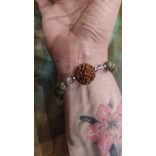 Garuda Áldás és Felszabadulás   Unakit ,  5 mukhi rudraksha ásvány karkötő.  