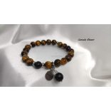 Tigrisszem Sungit ásvány karkötő Fibonacci szekvenciával