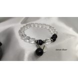 Hegyikristály Sungit ásvány karkötő Fibonacci szekvenciával