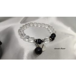   Hegyikristály Sungit ásvány karkötő Fibonacci szekvenciával