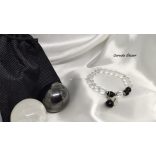 Hegyikristály Sungit ásvány karkötő Fibonacci szekvenciával