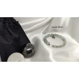 Spirál Akvamarin Hegyikristály ásvány karkötő Fibonacci szekvenciával