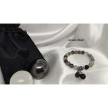 Fluorit Sungit ásvány karkötő Fibonacci szekvenciával