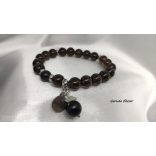 Füstkvarc Sungit ásvány karkötő Fibonacci szekvenciával