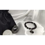 Füstkvarc Sungit ásvány karkötő Fibonacci szekvenciával