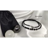 Onix Sungit ásvány nyaklánc Fibonacci szekvenciával