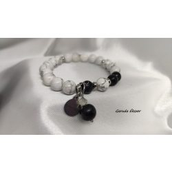 Howlit Sungit ásvány karkötő Fibonacci szekvenciával