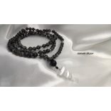  Hold Unikornis  Larvikite -szelenit – Sungit mala ásvány nyaklánc 3-6-9 (Tesla) szekvenciával.