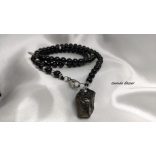 Végtelen Elite Sungit – Ónix ásvány nyaklánc Fibonacci szekvenciával.