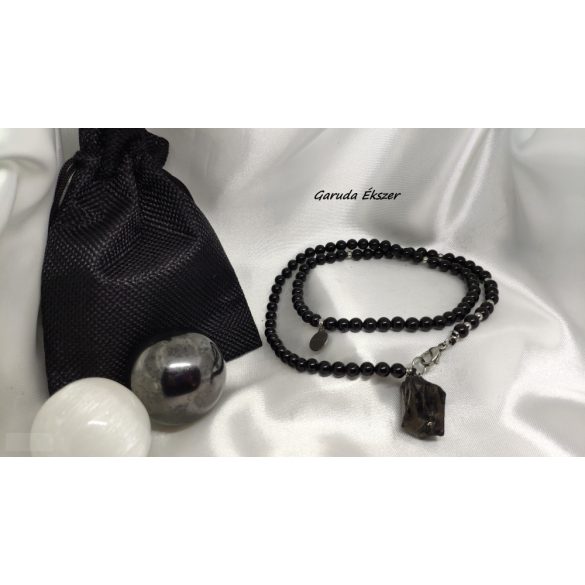 Végtelen Elite Sungit – Ónix ásvány nyaklánc Fibonacci szekvenciával.