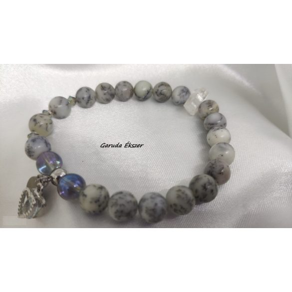 Neahtid kristálya - Merlinit Herkimer gyémánt ásványkarkötő.