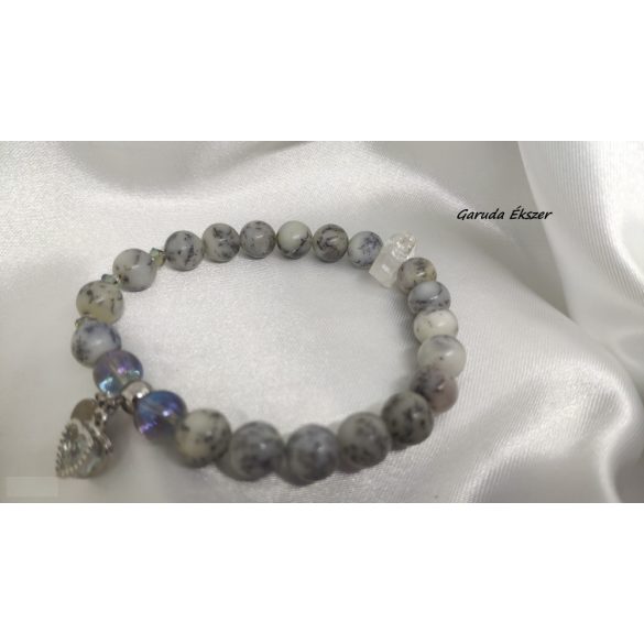 Neahtid kristálya - Merlinit Herkimer gyémánt ásványkarkötő.