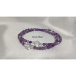 108 karkötő Ametiszt Hegyikristály ásványkarkötő 