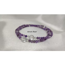 108 karkötő Ametiszt Hegyikristály ásványkarkötő 