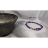 108 karkötő Ametiszt Hegyikristály ásványkarkötő 