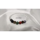 „Az álmok hídja” 7 színű japán védelmező amulett ásvány karkötő hegyikristály alapon  Férfiaknak kis és nagy fiúknak.