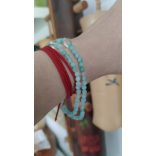 108 karkötő Amazonit - Hegyikristály ásványkarkötő 