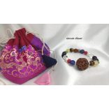 Navratna Ásvány Karkötő 5 mukhis rudraksha gyönggyel. (upratna)