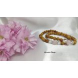 Rózsakvarc , Szantálfa Karkötő japán Zen Mala 