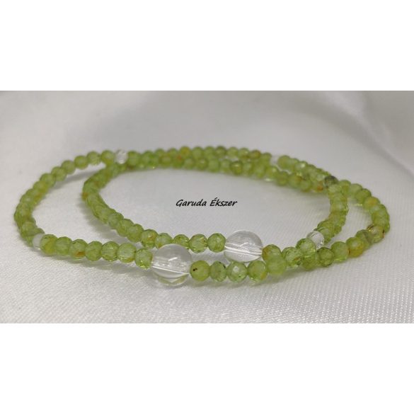 108 karkötő  Peridot ásványkarkötő 