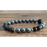 Végtelen Sungit - Szilicium ásvány karkötő Fibonacci szekvenciával