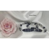 Szerencsés élet - Csíkos dzi gyöngy turmalin kvarc karkötő Női változat 