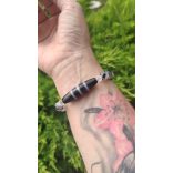 Szerencsés élet - Csíkos dzi gyöngy turmalin kvarc karkötő Női változat 