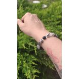 Szerencsés élet - Csíkos dzi gyöngy turmalin kvarc karkötő Női változat 