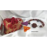 Garuda Áldás és Életerő   Breccia Jáspis ,  5 mukhi rudraksha ásvány karkötő.  