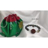 Garuda Áldás és Felemelkedés   Indiai Achát ,  5 mukhi rudraksha ásvány karkötő.  