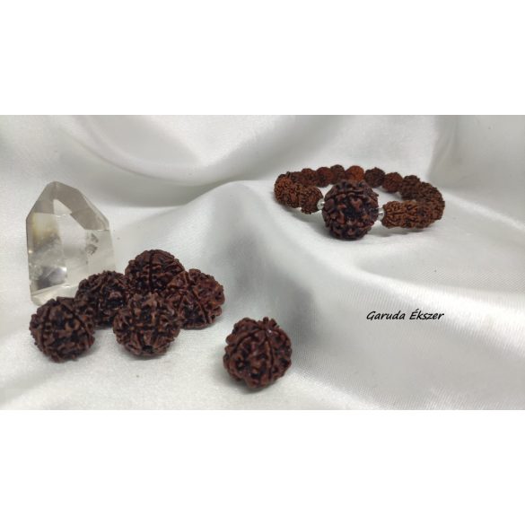 Tiszta Rudraksha  - Energetizált rudraksha karkötő 5 mukhi-s központi gyönggyel