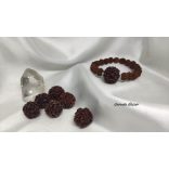Tiszta Rudraksha  - Energetizált rudraksha karkötő 5 mukhi-s központi gyönggyel