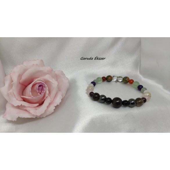 Szinergia termékenységi ásvány karkötő sungit kristállyal