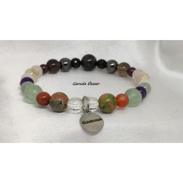 Szinergia termékenységi ásvány karkötő sungit kristállyal