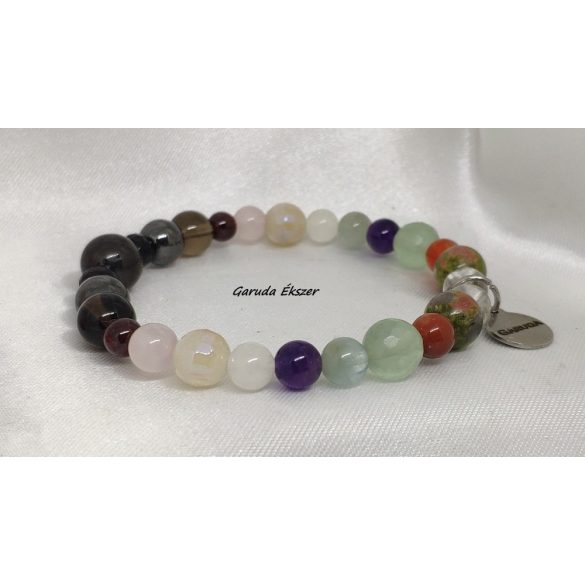 Szinergia termékenységi ásvány karkötő sungit kristállyal