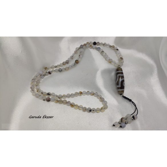 2 szemű dzi gyöngy Dentrites Achát Csillagok mala ásvány nyaklánc a Harmónia malája