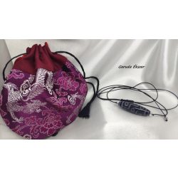   9 szemű dzi gyöngy amulett hegyikristállyal sherpa stílusú