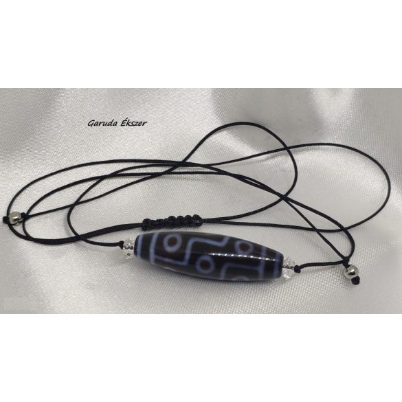 9 szemű dzi gyöngy amulett hegyikristállyal sherpa stílusú