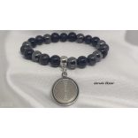 Garuda 5G/EMF védő skaláris ásvány karkötő aranyozott Lakhovsky MWO koronggal 7,83 Hz Schumann frekvenciával kezelve.