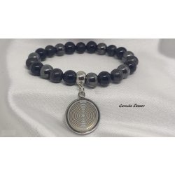   Garuda 5G/EMF védő skaláris ásvány karkötő aranyozott Lakhovsky MWO koronggal 7,83 Hz Schumann frekvenciával kezelve.