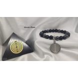 Garuda 5G/EMF védő skaláris ásvány karkötő aranyozott Lakhovsky MWO koronggal 7,83 Hz Schumann frekvenciával kezelve.