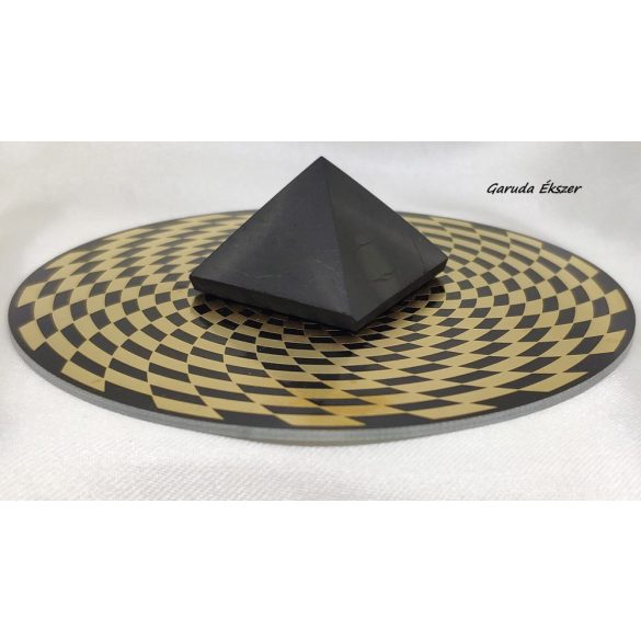 Garuda Flanagan Cosmic Sensor asztali változat– Prána generáló skaláris piramis energia , aranyozott Flanagan Vortex lemezzel és Sungit piramissal